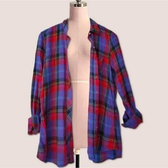GAP "Purple Plaid" Super soft Cottagecore Long sleeve top- M - Picture 15 of 15